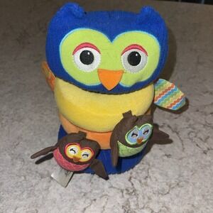 Earlyears Hoot 'n Rattle Stacker Sensory Owl Plush Toy Infant Toddler